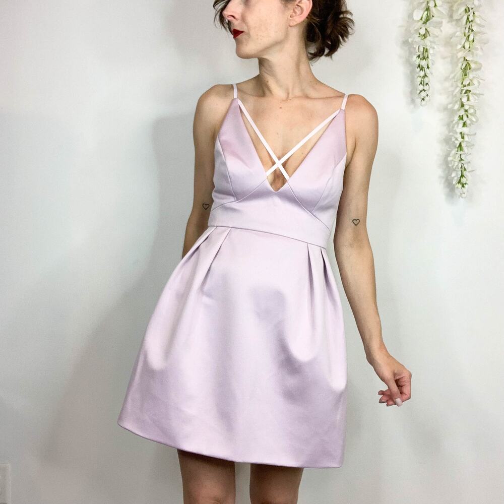 Topshop Lavender Mini Dress with Plunging V-neck 2401